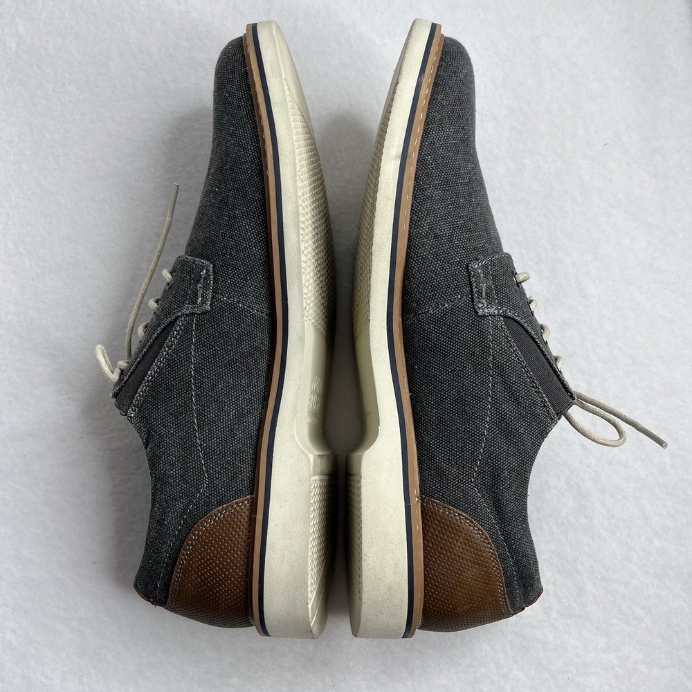 Nunn Bush Men's 9.5 Barklay Canvas Plain‎ Toe Oxford Lace Up Navy Multi Blue - Picture 6 of 12